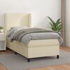 vidaXL Boxspringbett mit Matratze Creme 90x200 cm Kunstleder
