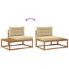vidaXL Outdoor-Sofagarnitur mit Kissen 2 St&uuml;ck Natur und Beige