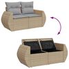 vidaXL Gartensofa-set mit Kissen 9 pcs Beige und Hellgrau Poly-Rattan