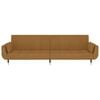 vidaXL Schlafsofa 2-Sitzer mit 2 Kissen Braun Samt