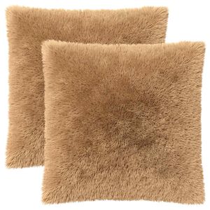 vidaXL Kissen mit Kissen HEERLEN 2 Stk. Taupe PV Fleece