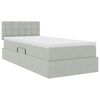 vidaXL Bett mit Stauraum und LED mit LED Hellgrau 100 x 200 cm Samt