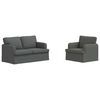 vidaXL Sofa 2 pcs Dunkelgrau 144 x 80 x 85 cm Stoff