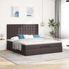 vidaXL Ottoman-Bett mit Matratze & LEDs Dunkelbraun 180x200 cm Stoff