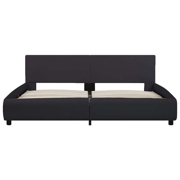vidaXL Bettgestell mit LED Schwarz Kunstleder 160 x 200 cm
