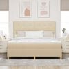 vidaXL Boxspringbett mit Matratze Creme 180 x 200 cm Stoff