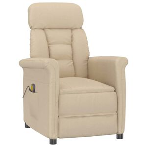 vidaXL Massagesessel Creme 96,5 x 70,5 x 95 cm Mikrofaser