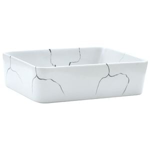 vidaXL Aufsatzwaschbecken Wei&szlig; Rechteckig 46x35,5x13cm Keramik