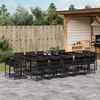 vidaXL 15-tlg. Garten-Essgruppe mit Kissen Schwarz Poly Rattan