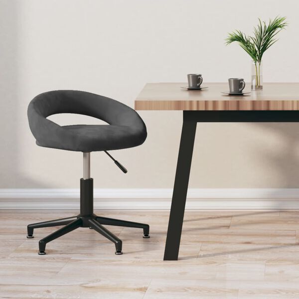 vidaXL B&uuml;rostuhl Drehbar Dunkelgrau Samt