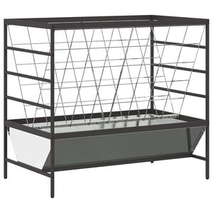 vidaXL Viehfutterspender Silber 100 x 60 x 90 cm Verzinkter Stahl