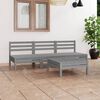 vidaXL 4-tlg. Garten-Lounge-Set Grau Kiefer Massivholz