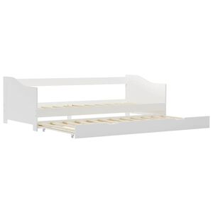 vidaXL Ausziehsofa Bettgestell Wei&szlig; Kiefernholz 90&times;200 cm