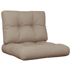 vidaXL Palettenkissen 2-tlg. Taupe Stoff
