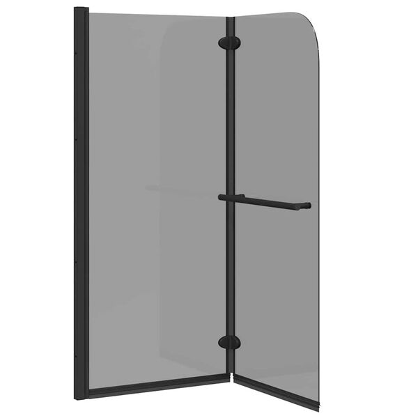 vidaXL Faltbare Duschkabine 2 Paneele ESG 95x140 cm Schwarz