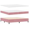 vidaXL Boxspringbett mit Matratze mit Kopfteil Rosa 200 x 200 cm Stoff