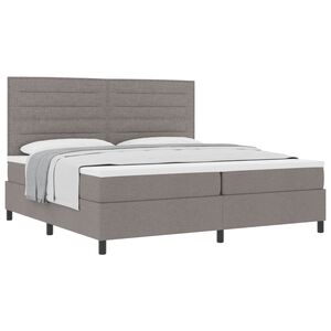 vidaXL Boxspringbett mit Matratze Taupe 200 x 200 cm Stoff