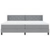 vidaXL Boxspringbett mit Matratze Hellgrau 200 x 200 cm Polyester