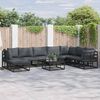 vidaXL Garten-Sofa-Set mit Kissen Schwarz Aluminium