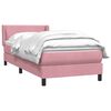 vidaXL Boxspringbett mit Matratze Rosa 100x220 cm Samt