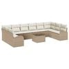 vidaXL Gartensofa-set 11 Stk. Beige und Creme Poly-Rattan