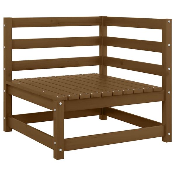 vidaXL Garten-Ecksofa mit Creme Kissen Massivholz Kiefer