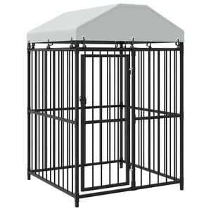 vidaXL Outdoor-Hundezwinger mit &Uuml;berdachung 120x120x150 cm