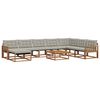vidaXL Outdoor-Sofagarnitur mit Kissen 9 pcs Nat&uuml;rlich und Hellgrau