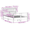 vidaXL Massivholzbett mit Regal ohne Matratze Wachsbraun 160x200 cm