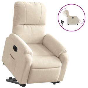 vidaXL Relaxsessel mit Aufstehhilfe Elektrisch Beige Mikrofasergewebe