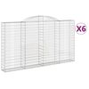 vidaXL Gabionen mit Hochbogen 6 Stk. 300x30x160/180cm Verzinktes Eisen