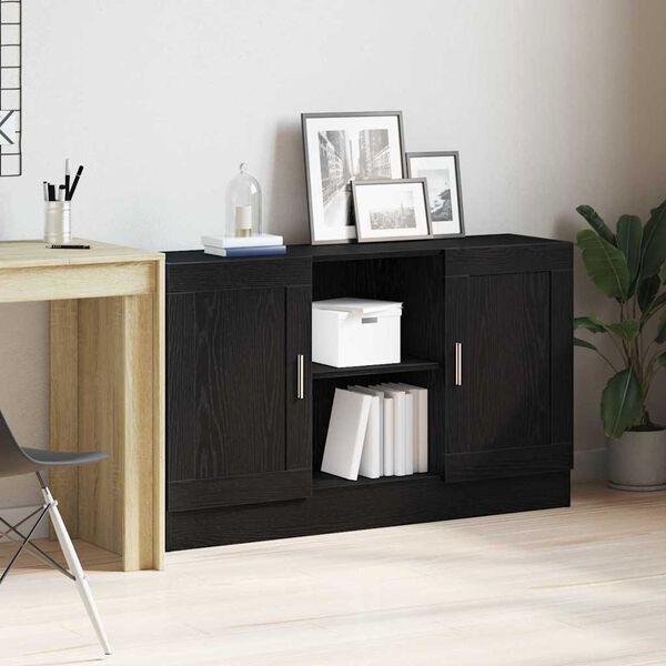 vidaXL Sideboard Schwarz Eichen-Optik 120 x 30,5 x 70 cm Holzwerkstoff
