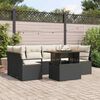 vidaXL Garten-Sofa-Set mit Kissen 7 pcs Schwarz und Creme