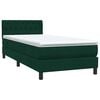 vidaXL Boxspringbett mit Matratze Dunkelgr&uuml;n 80x220 cm Samt