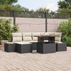 vidaXL Garten-Sofa-Set mit Speicher 7 pcs Schwarz Poly Rattan