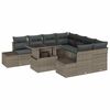 vidaXL Sofa Set mit Kissen 9 pcs Grau Poly-Rattan