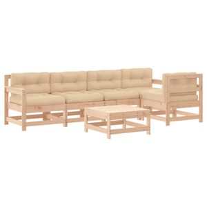 vidaXL 6-tlg. Garten-Lounge-Set mit Kissen Massivholz
