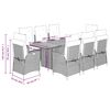 vidaXL 9-tlg. Garten-Essgruppe mit Kissen Beige Poly Rattan
