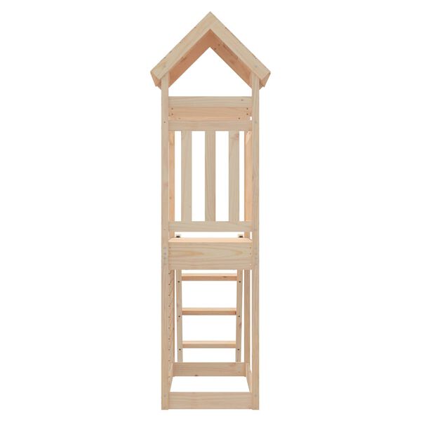 vidaXL Spielturm Braun 110,5 x 52,5 x 214 cm Massives Kiefernholz