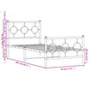 vidaXL Bettgestell mit Kopf- und Fu&szlig;teil Metall Wei&szlig; 90x200 cm