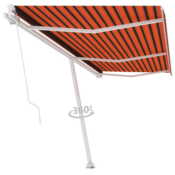 vidaXL Standmarkise Manuell Einziehbar 600x350 cm Orange/Braun