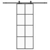 vidaXL Schiebet&uuml;r mit Beschlag Schwarz 76x205 cm ESG-Glas