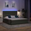 vidaXL Bett mit Stauraum und LED Dunkelgrau 180 x 200 cm Polyester