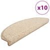 vidaXL Stufenmatten 10 Stk. 65x21x4 cm Creme Halbrund Gro&szlig;