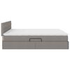 vidaXL Bett mit Stauraum und LED mit Matratze Taupe 180 x 200 cm Stoff