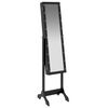 vidaXL Standspiegel mit LED Schwarz 34x37x146 cm