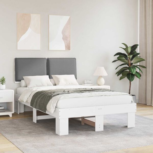vidaXL Bettgestell mit gepolstertem Kopfteil Hellgrau 120 x 200 cm