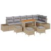 vidaXL Gartensofa-set 10 stk. Beige Poly-Rattan