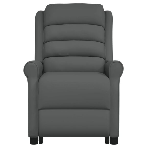 vidaXL Massagesessel mit Aufstehhilfe Grau Kunstleder