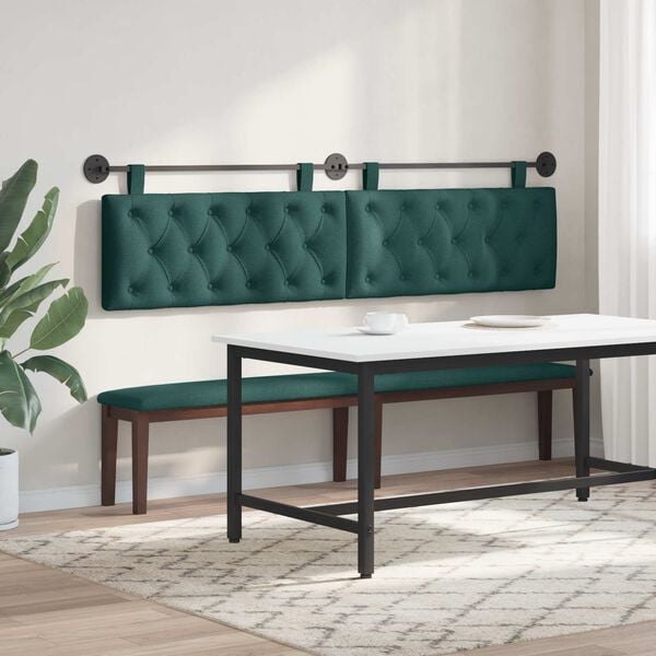 vidaXL H&auml;ngevorderseite Wandmontiert Dunkelgr&uuml;n 210 x 55 x 7 cm Stoff